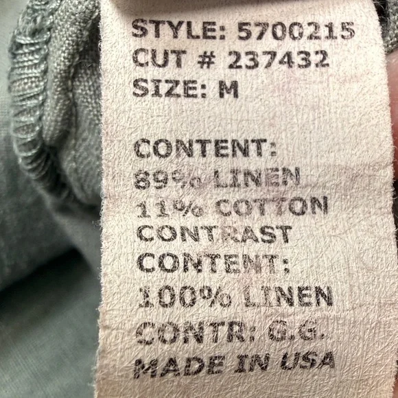 Cut Loose Linen Asym Tunic Dress M Sage Green Sleeveless Pocket Tiered Lagenlook - Picture 17 of 17